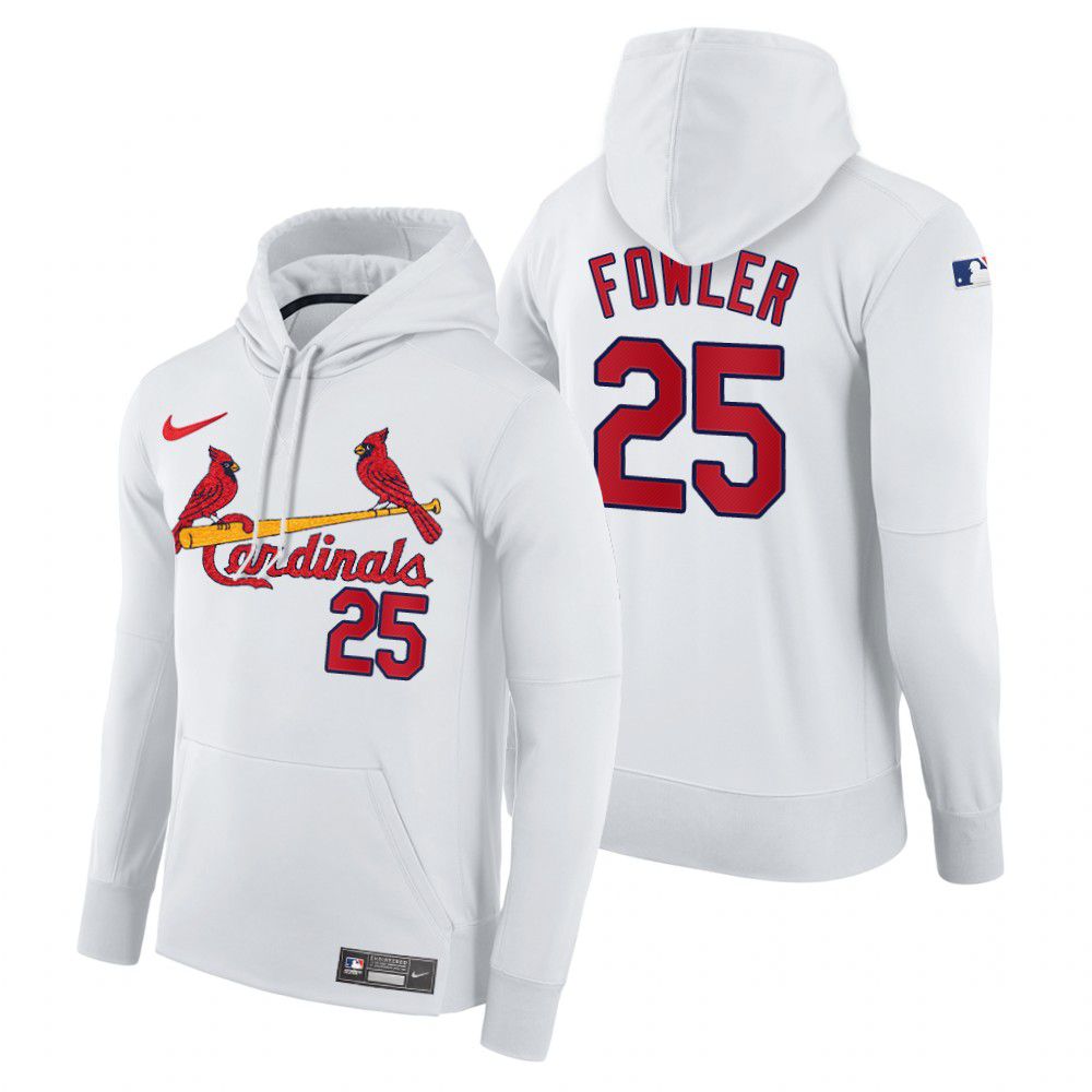 Men St.Louis Cardinals #25 Fowler white home hoodie 2021 MLB Nike Jerseys